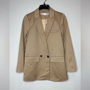 Esqualo Blazer Abstract Print Jacket Women's Size‎ Medium Retro Office